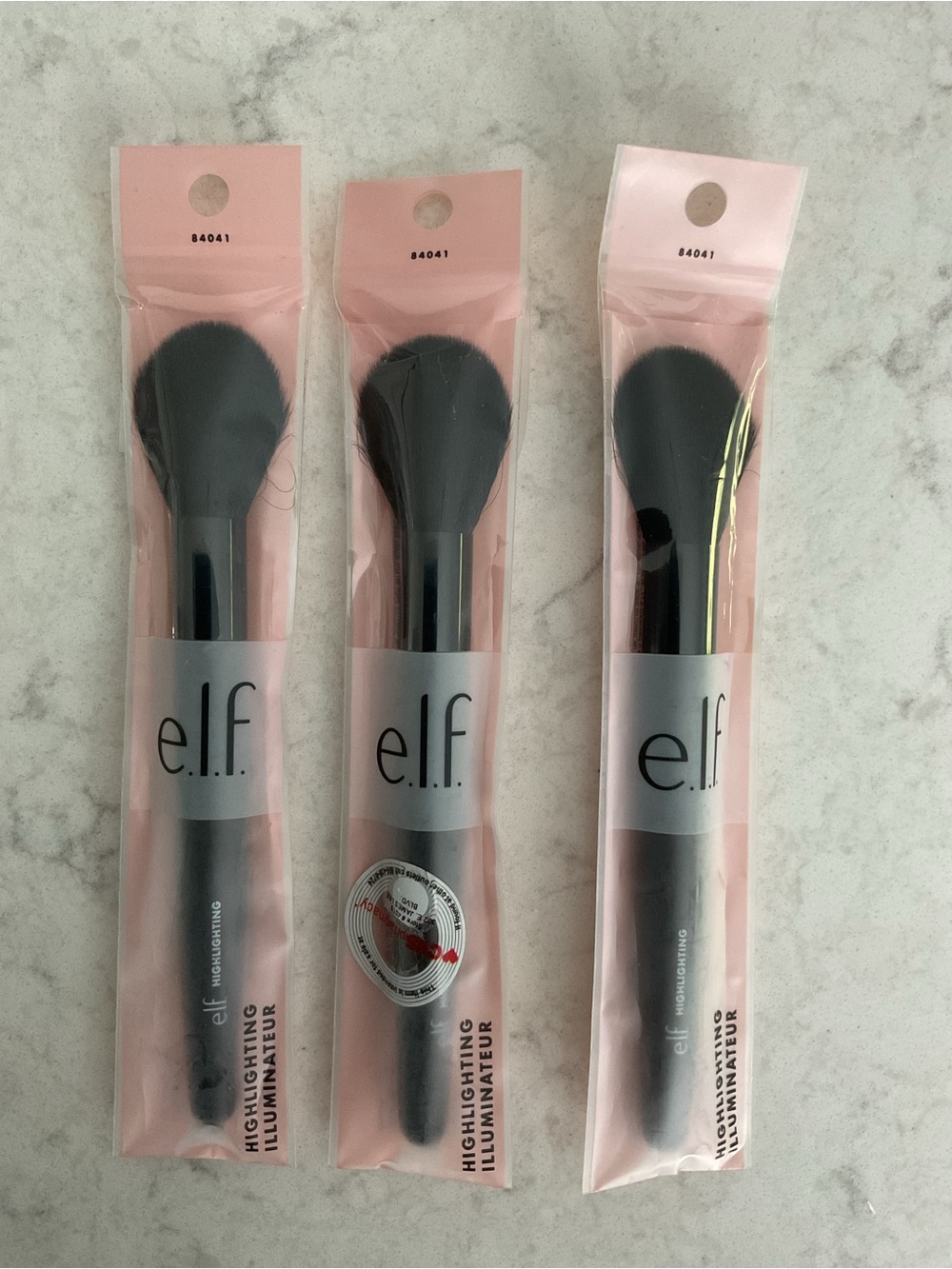 NIB Lot of 3 e.l.f. Highlighting Brushes #84041 Vegan Cruelty Free